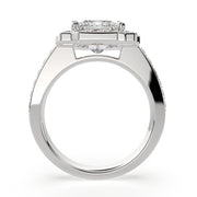 4.5 Carat VS1 D Lab Grown Diamond Halo Pave Princess Ring